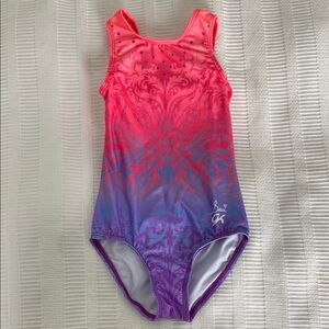 Small kids gymnastics Pink and Purple Suni Lee GK leotard